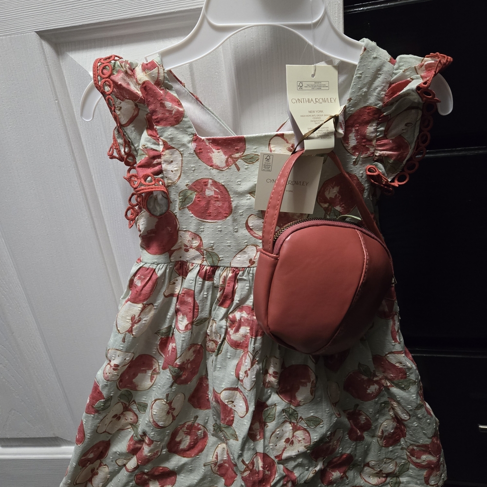 Cynthia Rowley Girls' Apple-Print Ruffle Dress